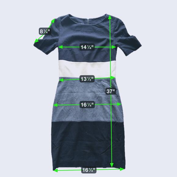 Judith & Charles Striped Knit Sheath Sweater Dress Size 2 Black White Career - Picture 6 of 7